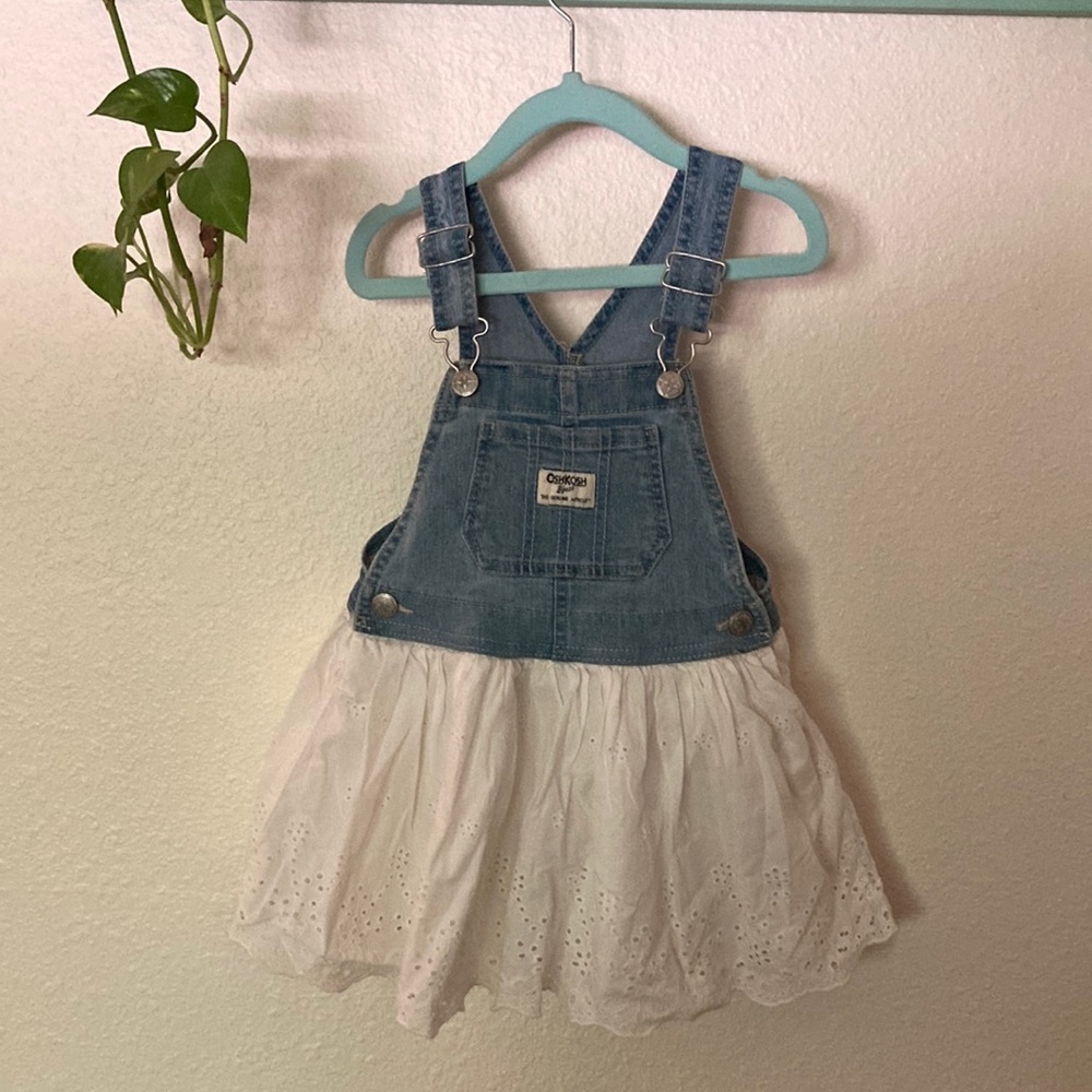 Osh Kosh Denim and Lace Overall dress 2T 3T